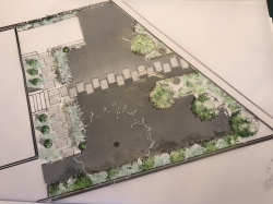 Architecte paysager pour installation d'une terrasse en bois avec des murs végétalisés  